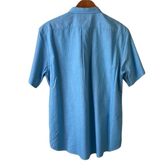 Daniel Cremieux Classics Blue Button Up Shirt Short Sleeve Cotton Chest Pocket - Picture 5 of 16